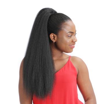 Private Label Yaki Synthetic Kinky Straight Ponytails Hair Extensions Drawstring  Ponytails Hair Extensions