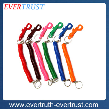promotional plastic custom stretchable spiral key rings