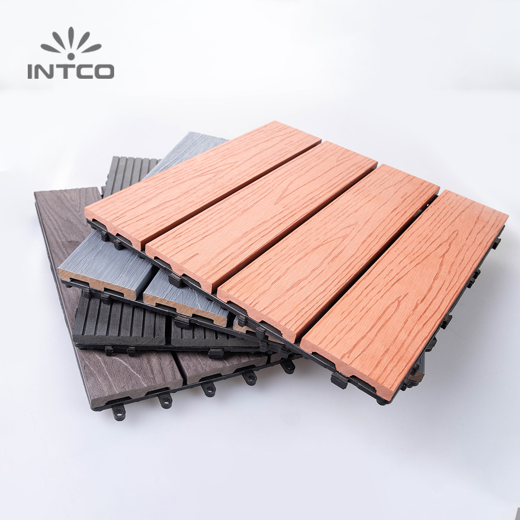 INTCO WPC Easy Install Interlocking Waterproof Fireproof Modern Decoration Outdoor Floor DIY Decking