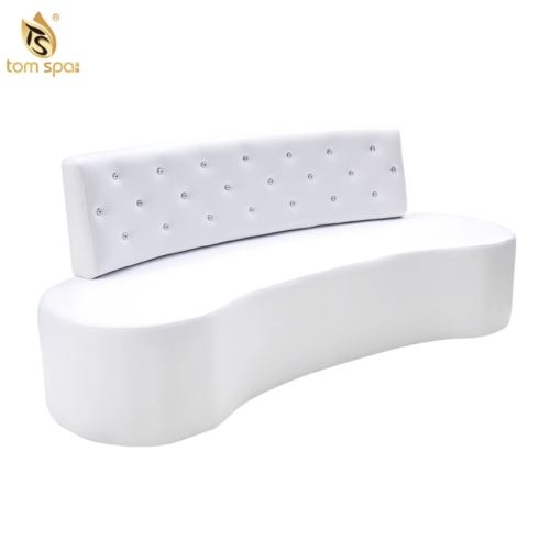 White leather waiting sofa for office