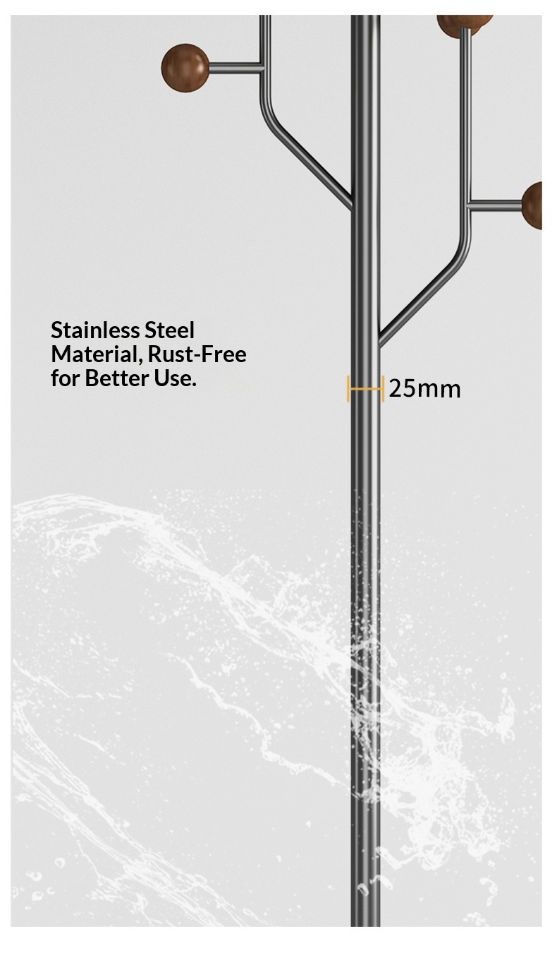 درخت تالار استیل ضد زنگ با آویزهای درختی شکل Stainless Steel Hall Tree with Tree-Shaped Hangers