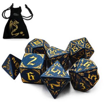 Bescon Giant Fire-Patered Dind Dice Set 1 дюйм (25 мм), негабаритные D &amp; D Dice Set для подземелий и ролевых игр Dragons