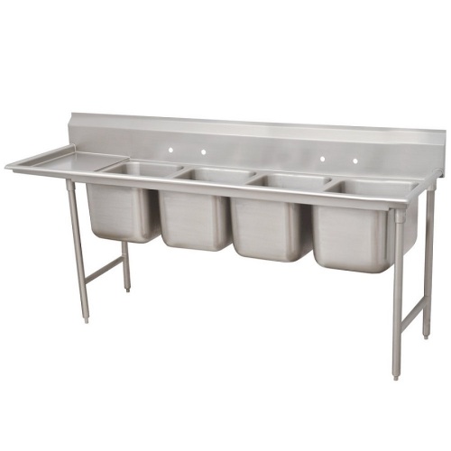 4 Bowls Compartment Sink With Left Drainboard