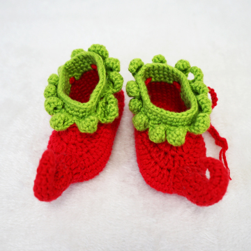 Fashionable Cotton Handmade Crochet Baby Booties