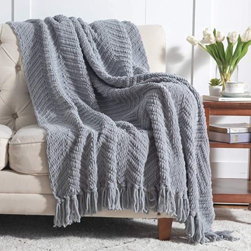 Jeter une couverture couverture en tricot de chenille polyvalente pour chaise