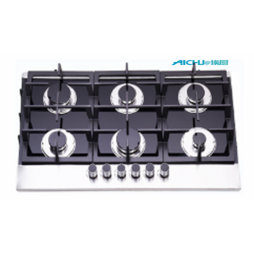 6 Burners Tempered Glass Gas Hob