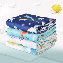 Newborn Toddler Infant Swaddle Warp Nursery Stroller Bubbles Organic Cotton Minky Blanket Printed Blanket