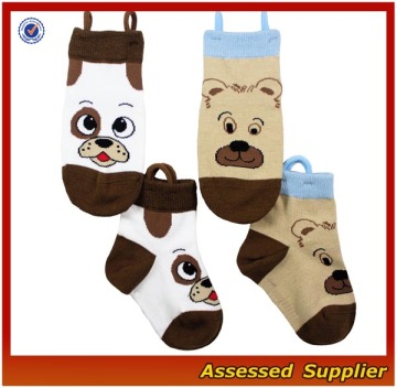 Bulk Wholesale Kids Animal Head Pattern Socks/Colorful Children Animal Socks