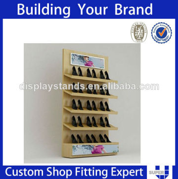 4 tier wooden shelf high heel shoes fair display stand