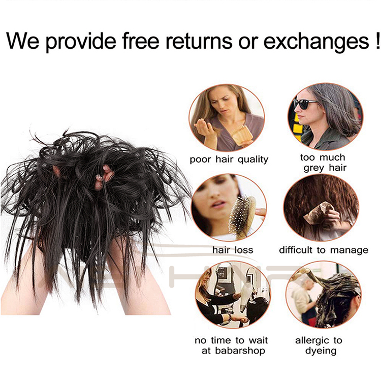 Aisi Hair Synthetic Donut Black Chignon Curly Bun Pad Chignon Elastic Band Ribbon Ponytail Rope Rubber Hair Extension For Women