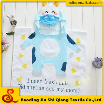 Custom Printed 100% Cotton Hooded Towels For Children, Childrens Hooded Towel, Children Poncho Towel