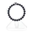 Bracelet extensible avec couronne d&#39;onyx noir mat