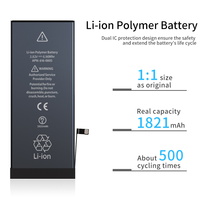 shenzhen ROOMOO replacement battery original mobile phone lithium battery for iphone 1821mAh rechargeable