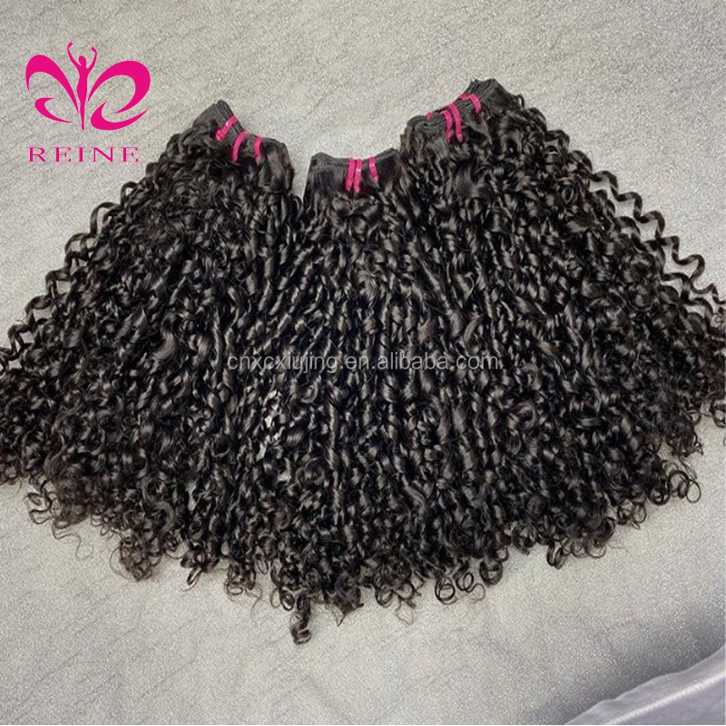 REINE  Hair 12A Grade Virgin Brazilian Cuticle Aligned Pixie Curl Double Drawn Hair Extensions Vietnam hair