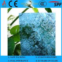 3-8mm Flora Blue Patterned Glass