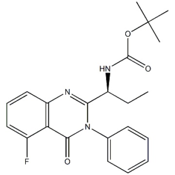 CAS 870281-85-9, IDELALISIB N-2, (S) -tert-butil (1- (5-fluoro-4-osso-3-fenil-3,4-dihydroquinazolin-2-il) propil) carbammato