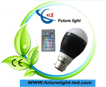 3w B22 rgb led bulb light with CE&ROHS