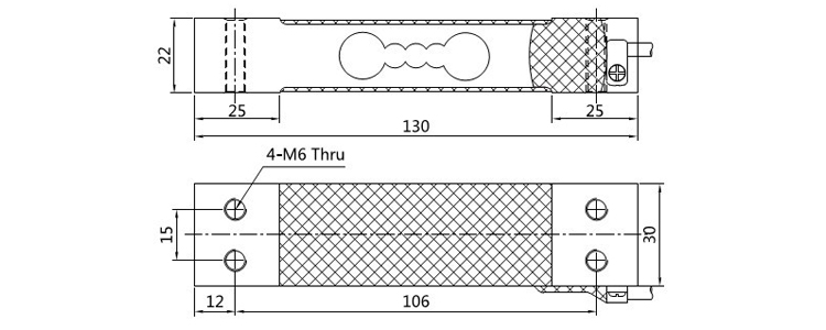 GPB100 single point load cell drawing