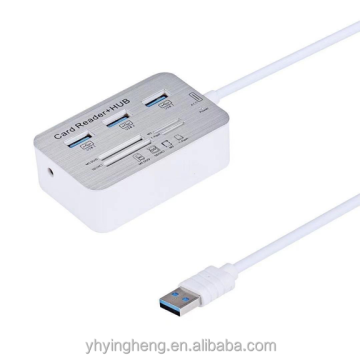USB 3.0 Hub with Card Reader - 3-Port Expansion Solution