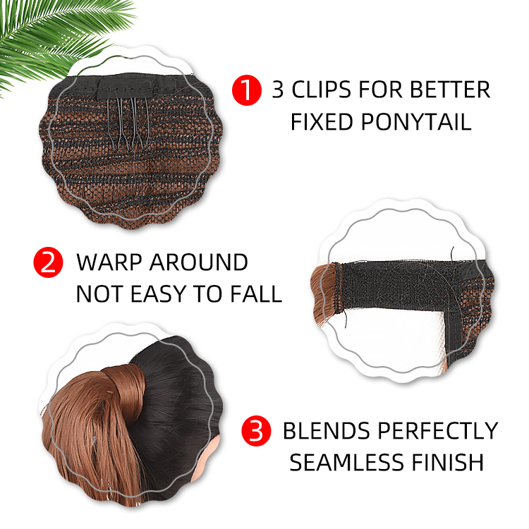 Julianna Hair Vendors Extension Piece Synthetic Fiber Hair Accessories Long 16 17 22 23 26 Inch Wrap Around Ponytail