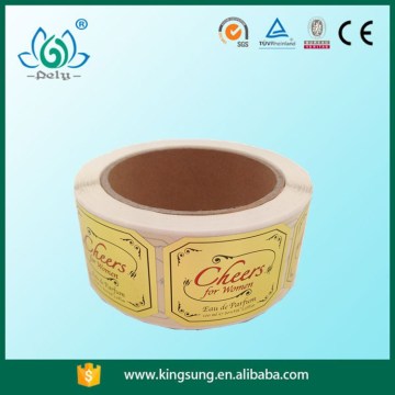 gold foil paper cosmetic label sticker supplier