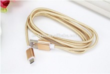 2.4A USB Cable Gold Cable Braided Cable for mobile phone