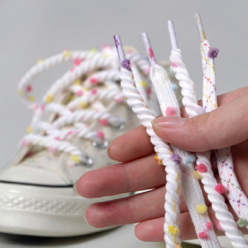 Olian Rainbow Hairball Shoelaces - Colorful Flat Laces for Sneakers