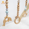 Natural Dolphin Wood Toy To Baby Gym