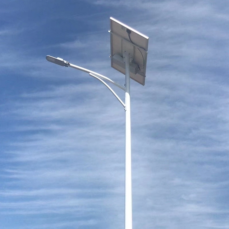 Outdoor Solar LED Street Energy Saving Lamps with 6m High Pole Double Arm