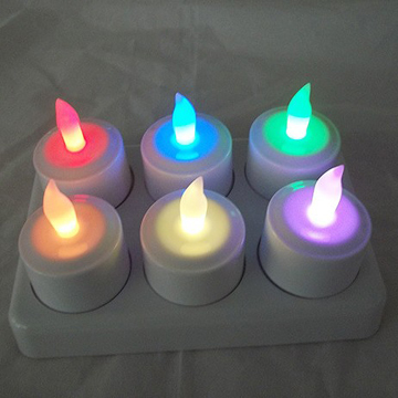 Color changing rechargeable tealight candle with remote