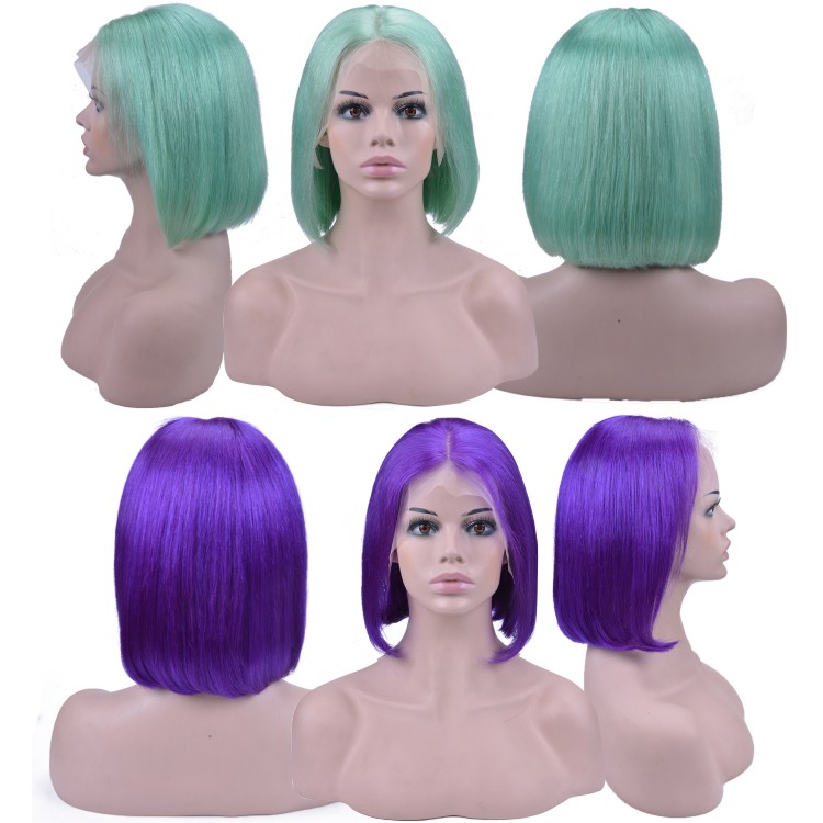 Best Selling 2019 Raw Virgin Indian Cuticle Aligned Coloured Cheap Human Hair Lace Front  Bob Wig