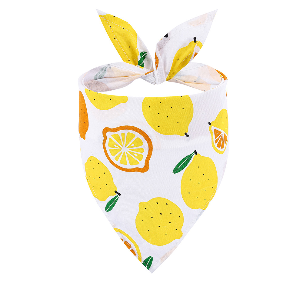 New Pet Triangle Scarf Summer Fruit Pattern Small Fresh Dog Saliva Towel Pet Scarf In Stock