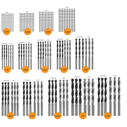 Brad Point ve Twist Matkap Bit 100 Parçalı Set, Ahşap, Metal, Paslanmaz Çelik Delmek İçin Bitler içerir