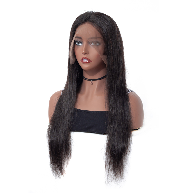 Grade 10A Wholesale Natural 150% Density Brazilian Raw Virgin Human Hair Silk Base Straight Full Lace Wig
