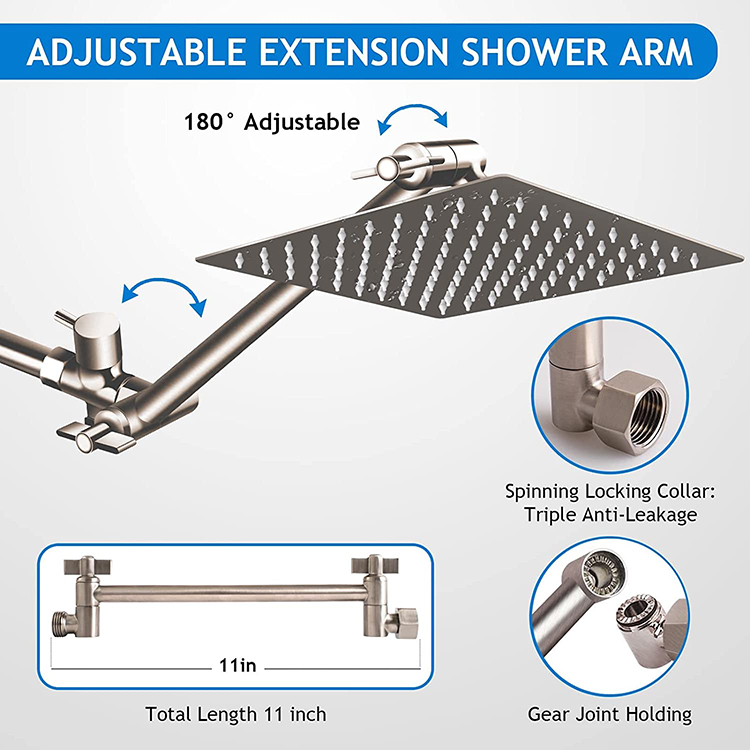 shower head and arm sets