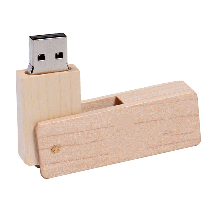 محرك فلاش USB خشبي مع صندوق