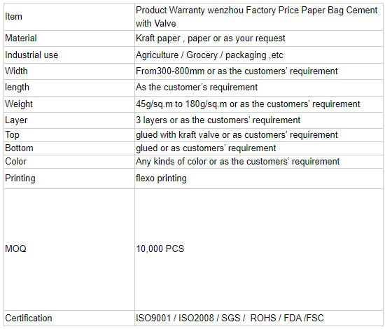 Kraft Paper Valve Packaging Bag