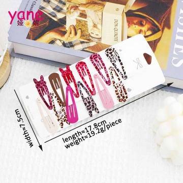 Leopard Print Bunny Ear Hair Pin for Girls