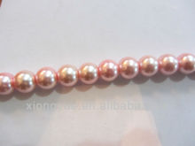 wholesale glass round imitated pearl bead strands