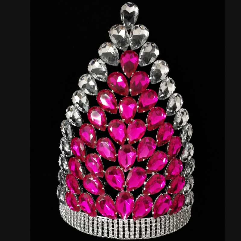 Women's Pageant Crown Baroque Crown Birthday Party Crown With Aque Big Diamond