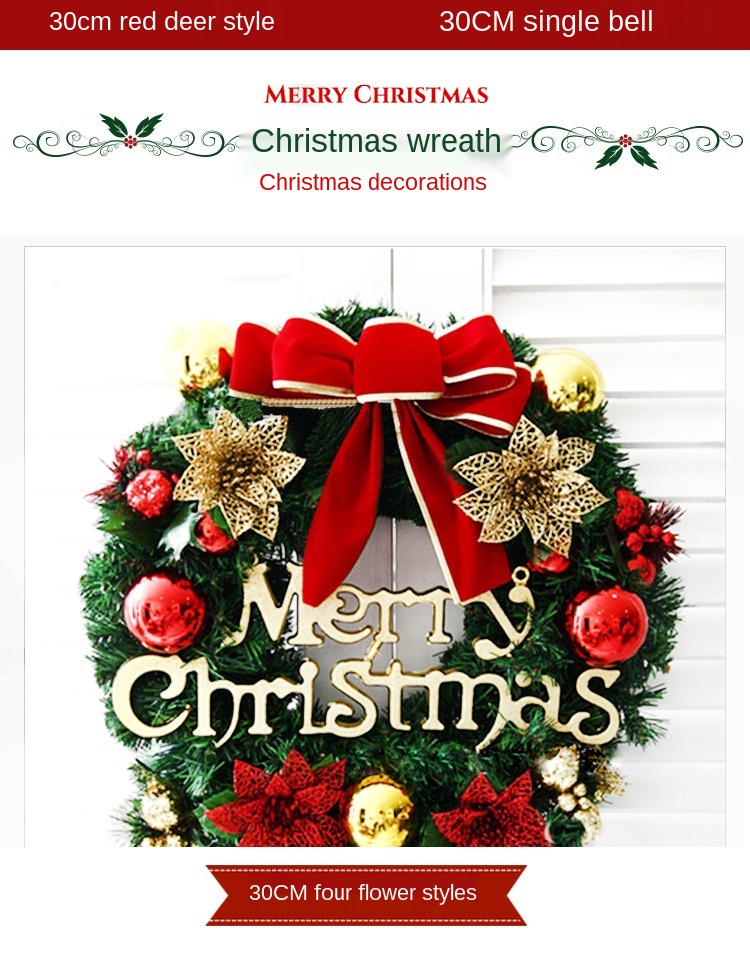 Christmas Decorations Christmas Garland Simulation Garland Door Hanging Window Props Background Christmas Tree Accessories