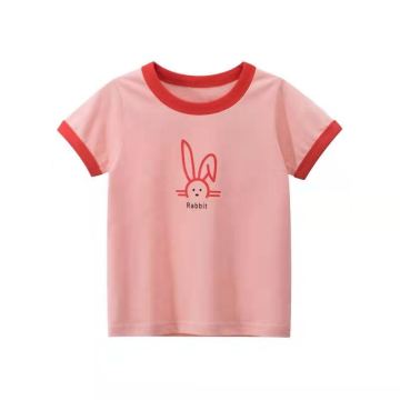 動物の頭が付いている子供の半袖Tシャツ