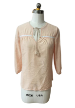 Women's Polester Blouse with Lace long-sleeved Shirt Blouse