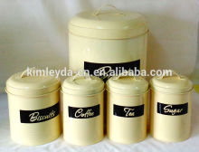 yellow canister sets powder coated round Kitchen Canister Set 4