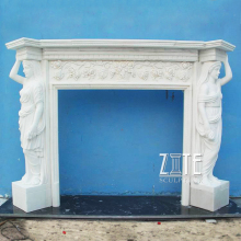 Popular Design Hand Carved marble arched fireplace surround
