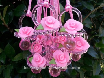 Pink Flower Pacifier Necklaces Baby Shower