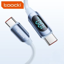 Toocki Clearance Sale: 100W 5A Type-C to Type-C Smart LED Display Data Cable for Fast Charging