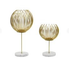 Metal Wire Multipurpose Candle Holder with Marble Base