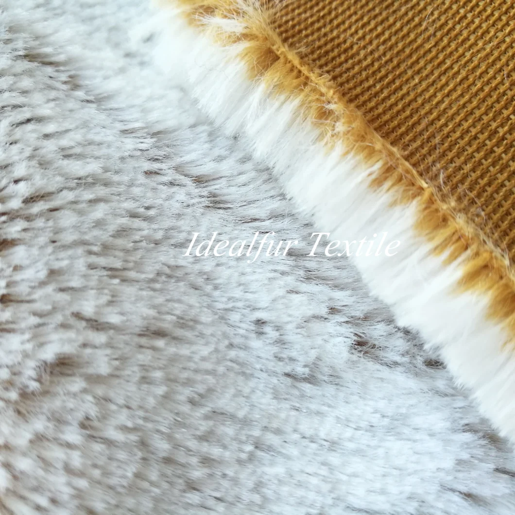 White Tip-Dyed Rabbit Fake Fur Fabric