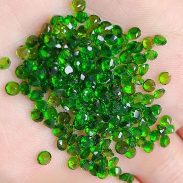 Natural Diopside Silver Ring Inlaid With Loose Stones